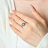 Natural A grade blue water jade egg ring live mouth