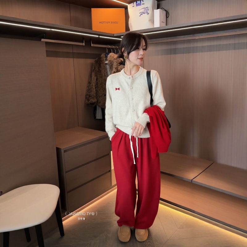 2025冬季新品韩版宽松显瘦羊毛针织开衫外套减龄气质上衣时尚女潮 - 图0