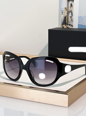欧美板材椭圆显脸小女防晒太阳镜