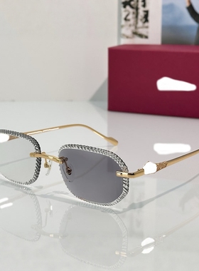 欧美波浪纹无框个性女遮阳太阳镜