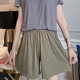 ໃສ່ໂສ້ງຂາສັ້ນແບບບາງໆ culottes ວ່າງ