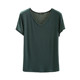 ເສື້ອຍືດແຂນສັ້ນບາງໆຄໍ V-neck ຂອງແມ່ຍິງໂຮງງານຜະລິດຂາຍໂດຍກົງ
