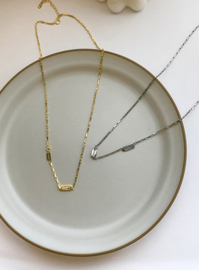 简约S925纯银项链百搭幸运锁骨链