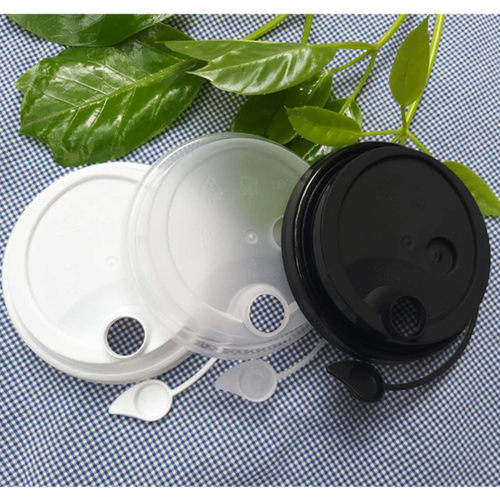 90口一次性奶茶杯盖防漏连体杯盖网红奶茶杯盖注塑磨砂杯盖100只 - 图0