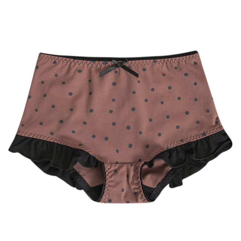 内裤女中腰棉质透气底裆包臀简约日系波点女士生无痕大码三角短裤,淘宝优惠券,粉丝福利购,淘宝优惠卷