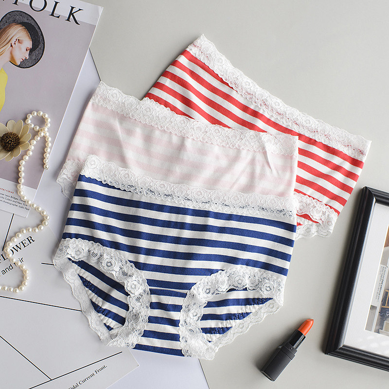 2025新款棉质女士内裤中腰性感夏季薄款无痕透气条纹透三角短裤,淘宝优惠券,粉丝福利购,淘宝优惠卷