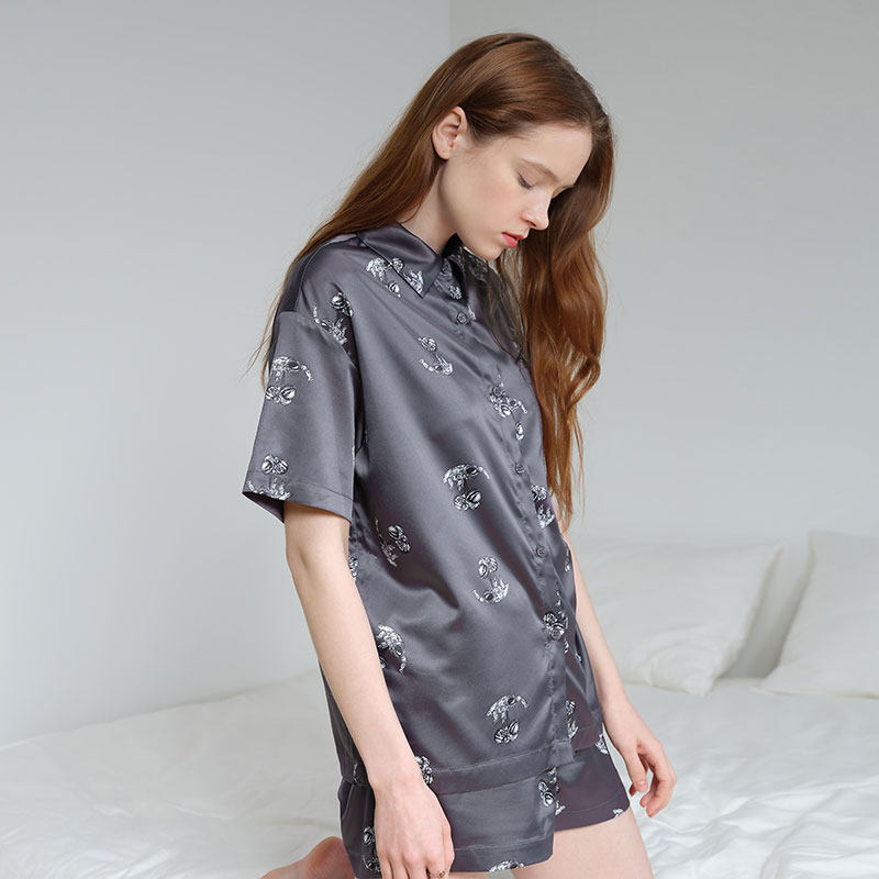 gxg夏季男冰丝仿真丝短袖可爱睡衣 gxg内衣睡衣/家居服套装