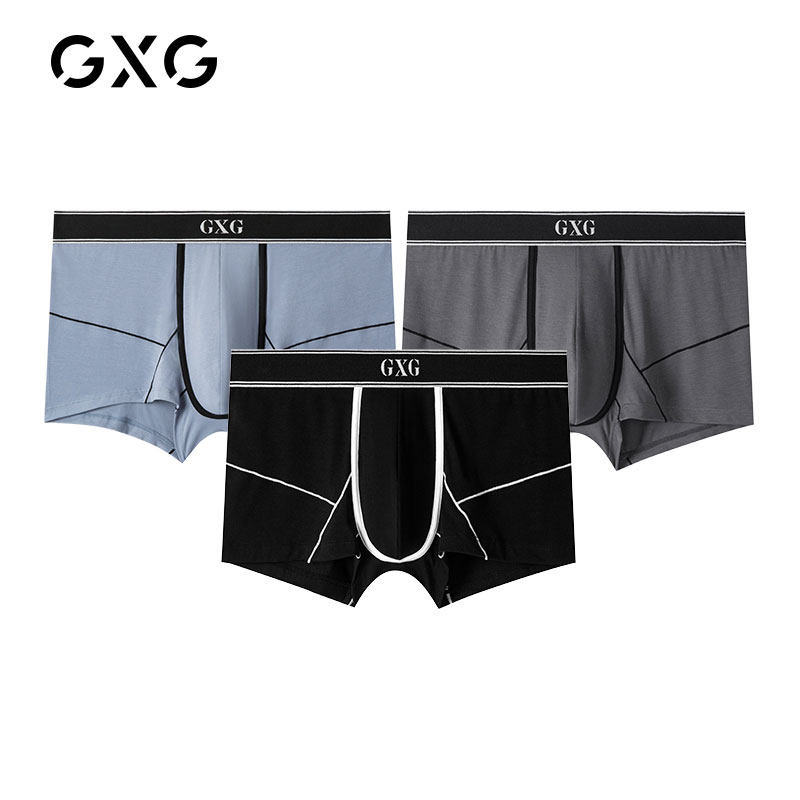 gxg夏季男士莫代尔透气纯色平角裤 gxg内衣内裤