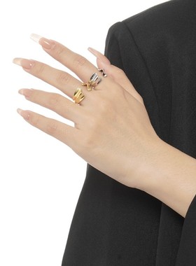 几何欧美设计款戒指开口