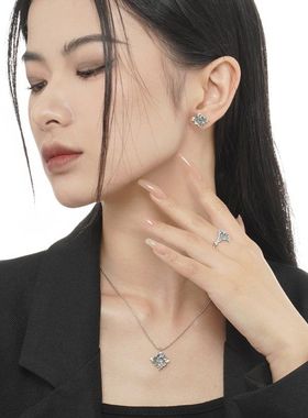 【K社制造】纹理质感彩钻戒指小众S925纯银冷淡风高级感滴胶饰品