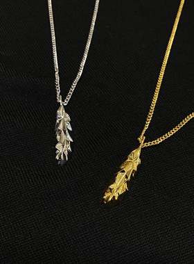 INS超火羽毛男女嘻哈925银项链