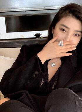高级感小众设计爱心时尚开口戒指气质指环轻奢食指戒女潮戒指