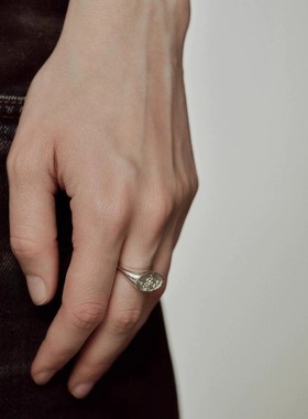 胡椒盐 庆典图章戒指人脸图章戒指个性原创设计创意度假风戒指