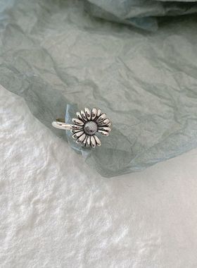 小雏菊戒指花朵ins权志龙GD同款复古银戒指韩国时尚网红