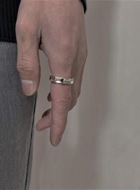 absambush戒指素面银质对戒男女