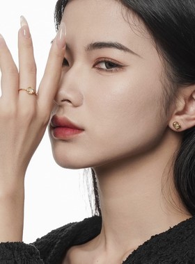 【K社制造】小众简约大气白玛瑙戒指女批发S925纯银开口指环