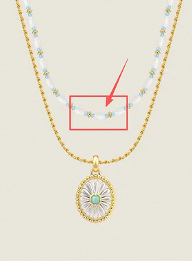 【新品】雅典娜之泪套组项链串珠花朵吊坠项链女叠戴锁骨链度假风