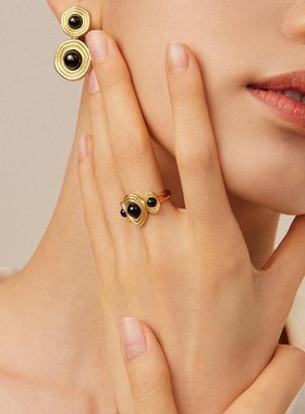 【K社制造】开口戒指女可调节小众设计时尚复古指环925银