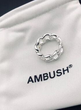 absambush风格古巴纯银嘻哈戒指