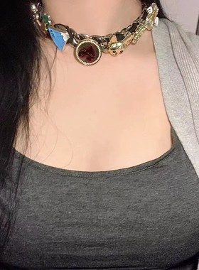 【K社制造】王嘉尔同款小红书超火珍珠爱心可旋转项链嘻哈朋克