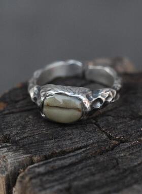 《白色清晨第二章》山野雨原创复古咖啡豆无性别戒指