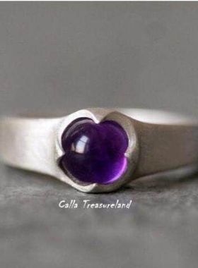 【K社制造】戒指 紫色宝石戒指  饰品高级小众通勤戒指