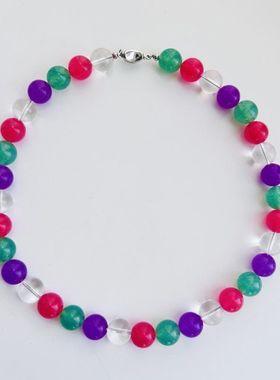 fever同款项链女拼色串珠个性简约网红爆款2024新款高级感锁骨链