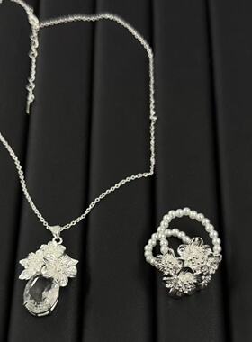 【明星同款】夜樱系列樱花锆石项链清冷感简约项链女