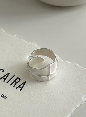 K社制造折痕戒指质感折纸纹理指环手工制作简约食指戒小众高级感