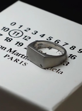 风格手工标志雕刻四角LOGO做旧个性情侣戒指男女