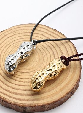 新款秋冬好事花生绑绳毛衣链小众设计高级感时尚百搭吊坠长项链