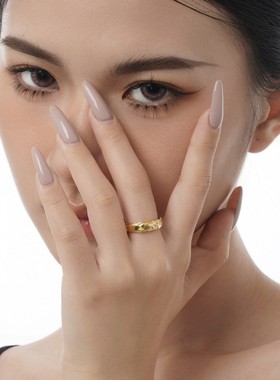 【K社制造】时髦简约S925纯银异形破损戒指女开口镶钻星星指环