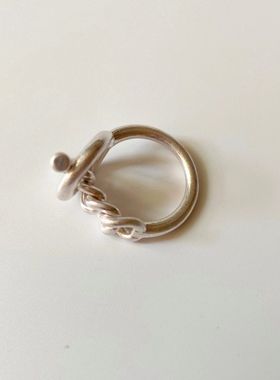 流行饰品欧美简约套锁链条圆圈镂空小棍网红拼接戒指男女ins风