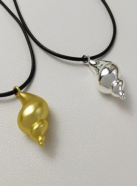 韩国fever同款海螺吊坠项链ins风简约时尚小巧耳钉精致高级感戒指