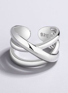 韩版线条编织缠绕戒指简约时尚几何型ins潮流设计感个性气质饰品