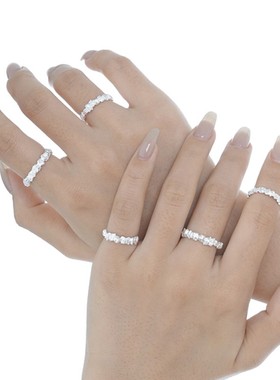 【K社制造】小众设计S925纯银岩石头肌理戒指女不规则纹理指环