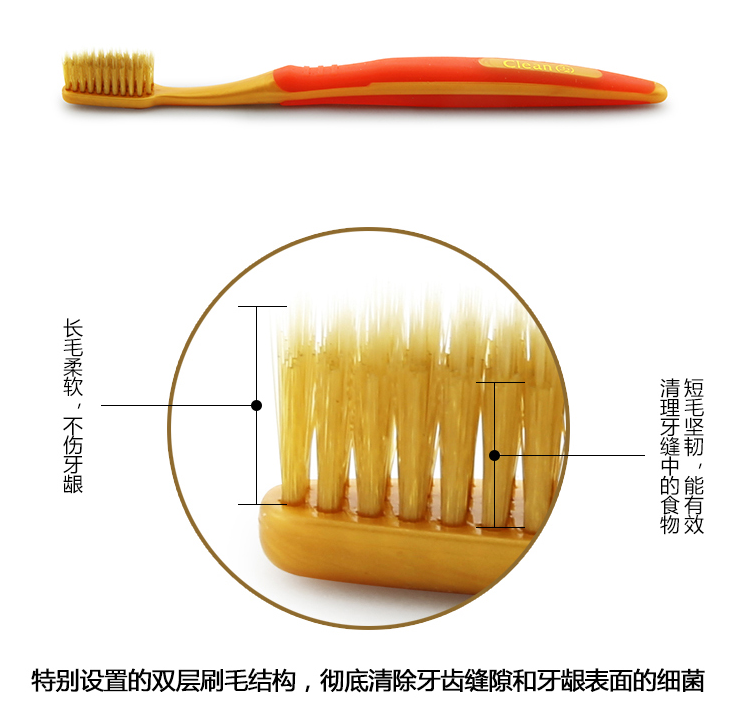 韩国正品NANO纳米软毛细毛2倍抗菌成人深入洁齿4支家庭装金牙刷 - 图0