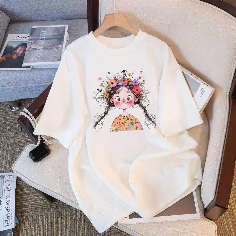 2026爆款美式高街风印花短袖T恤男女宽松重磅纯棉潮牌情侣款上衣