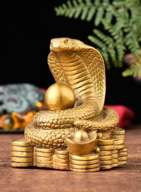 铜一家铜一家黄铜十二生肖摆件属相吉祥物家居装饰工艺品约5寸珠