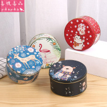 Cookie Candy Biscuit Containing Box Round Baking Snowflake sugar box Wedding Gift Box Delight in Sugar Packaging Mamouth Iron Box