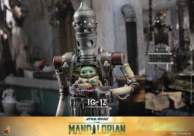 新品预售 HotToys HT 1/6星球大战曼达洛人 IG-12可动兵人偶-图1