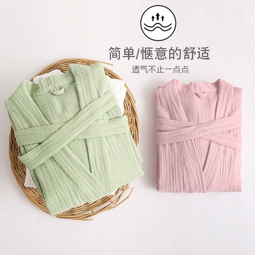 Хлопковый мягкий банный халат, марлевая летняя японская пижама для влюбленных, для салонов красоты