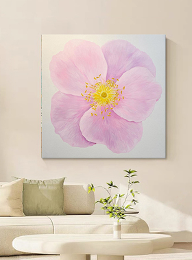 奶油风粉色花朵手绘油画