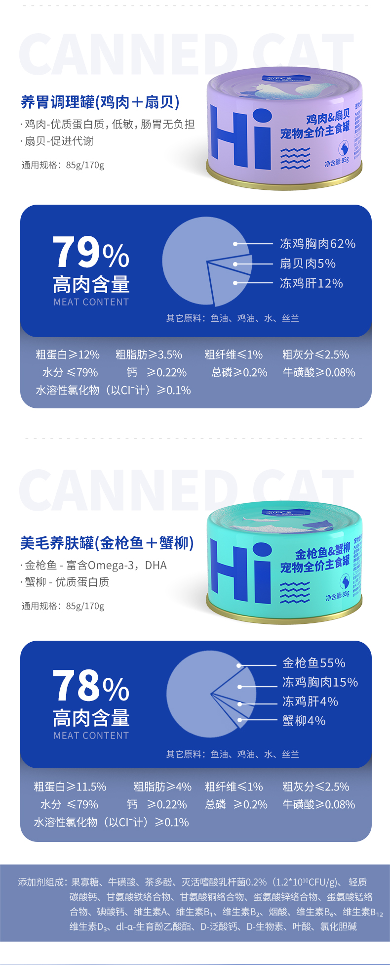 海洋之星HI罐猫咪主食罐全价猫罐头成幼猫湿粮包营养增肥发腮长胖 - 图2