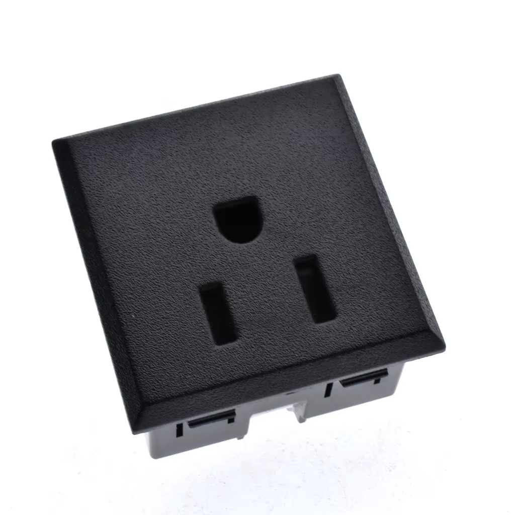 美标卡式嵌入式美规插座机箱三孔AC电源插座带安全门10A电源插座,淘宝优惠券,粉丝福利购,淘宝优惠卷