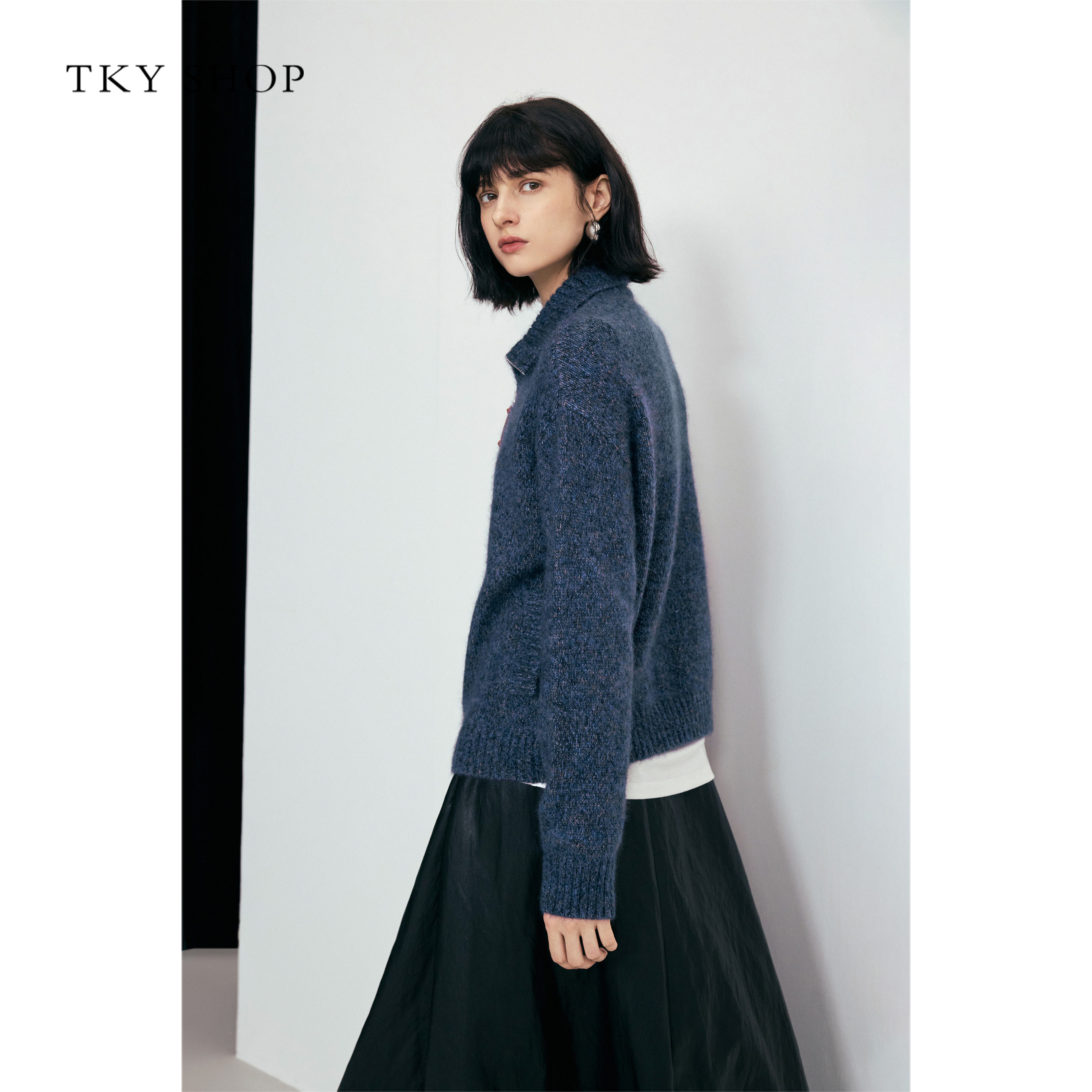 [商场同款]TKY SHOP老钱风羊绒开衫女2025冬针织外套10I1MA05S106,淘宝优惠券,粉丝福利购,淘宝优惠卷