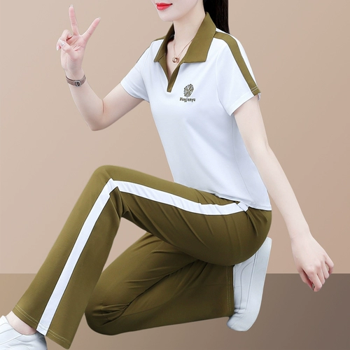 Модный спортивный костюм, шелковая тонкая летняя одежда, комплект, 2025 года, городской стиль, короткий рукав