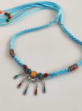 民族风额头链流苏眉心链藏服配饰