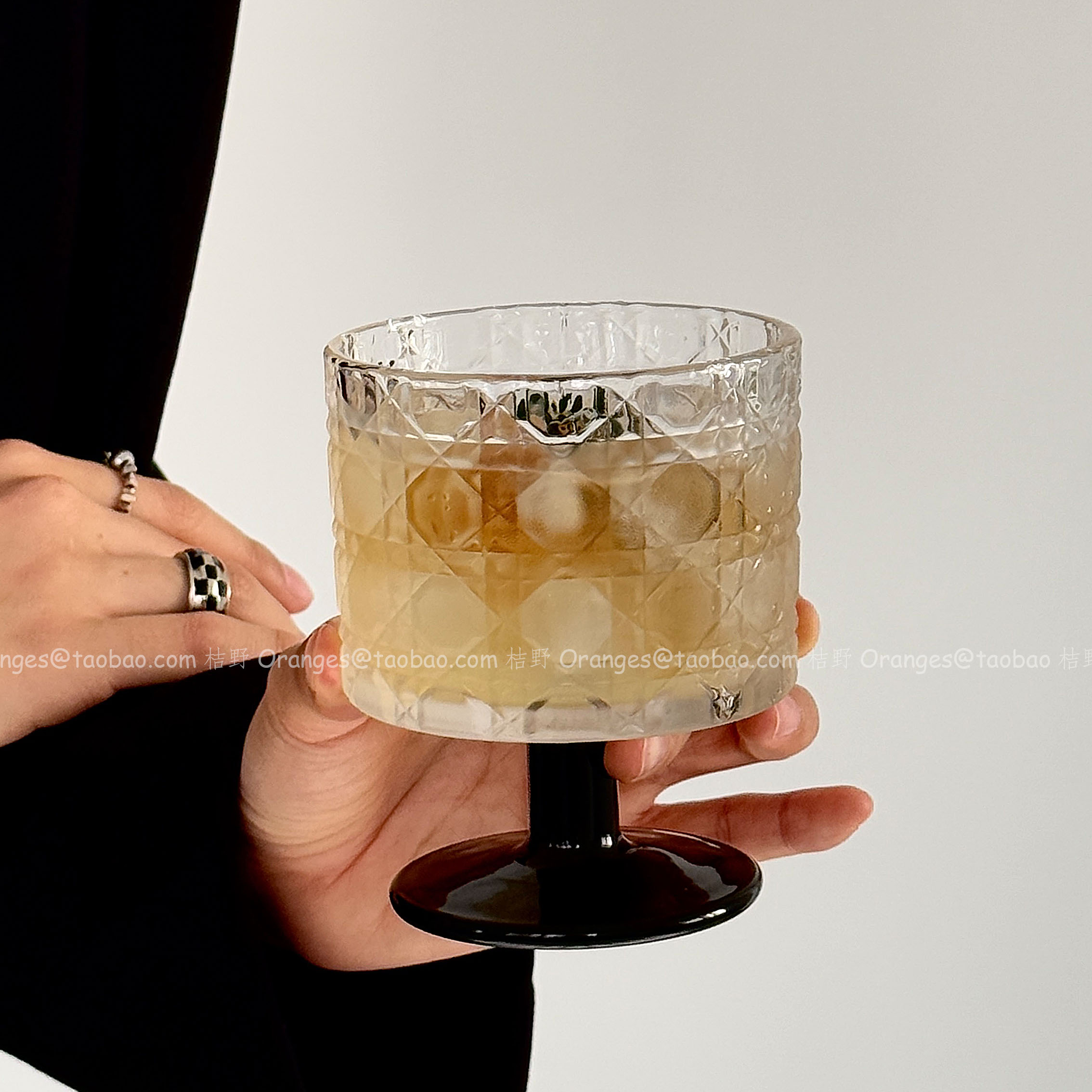 小众中古高脚杯ins风冷萃杯冰美式咖啡杯微醺酒杯果汁杯饮品杯子 - 图2