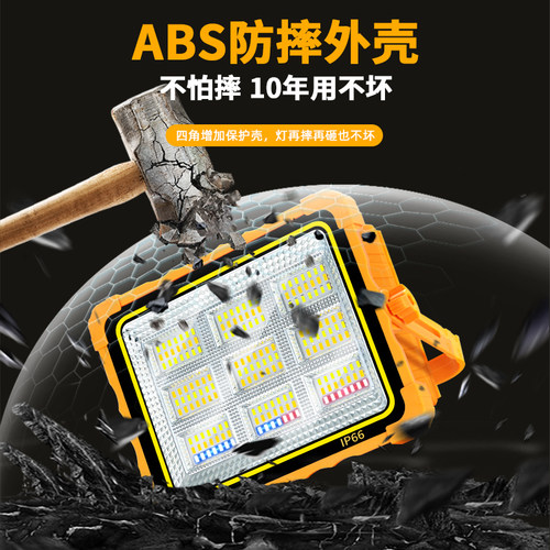 太阳能LED充电灯泡夜市摆地摊防水移动手提灯户外露营应急照明灯 - 图1